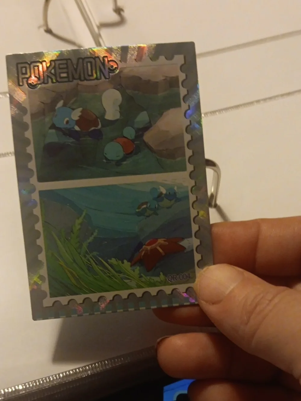 Pokemon Holographic Water Scene Card - Blue, Green